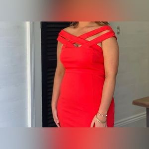 Tomato red maxi dress